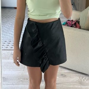 Zara leather skort